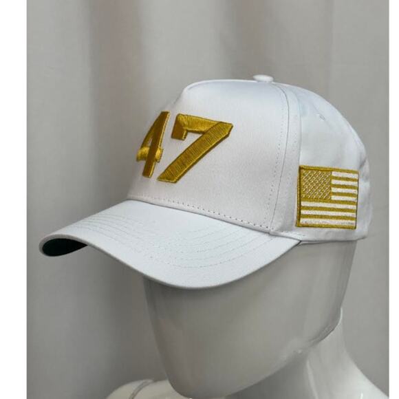 Authentic Limited Charlie Kirk White Hat Cap Gold 47 Turning Point USA - Picture 7 of 11